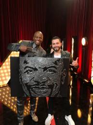 this is Chri Stark who painted TV star Terry Crews during his Speed Painting Act on America's Got Talent Judge Cuts